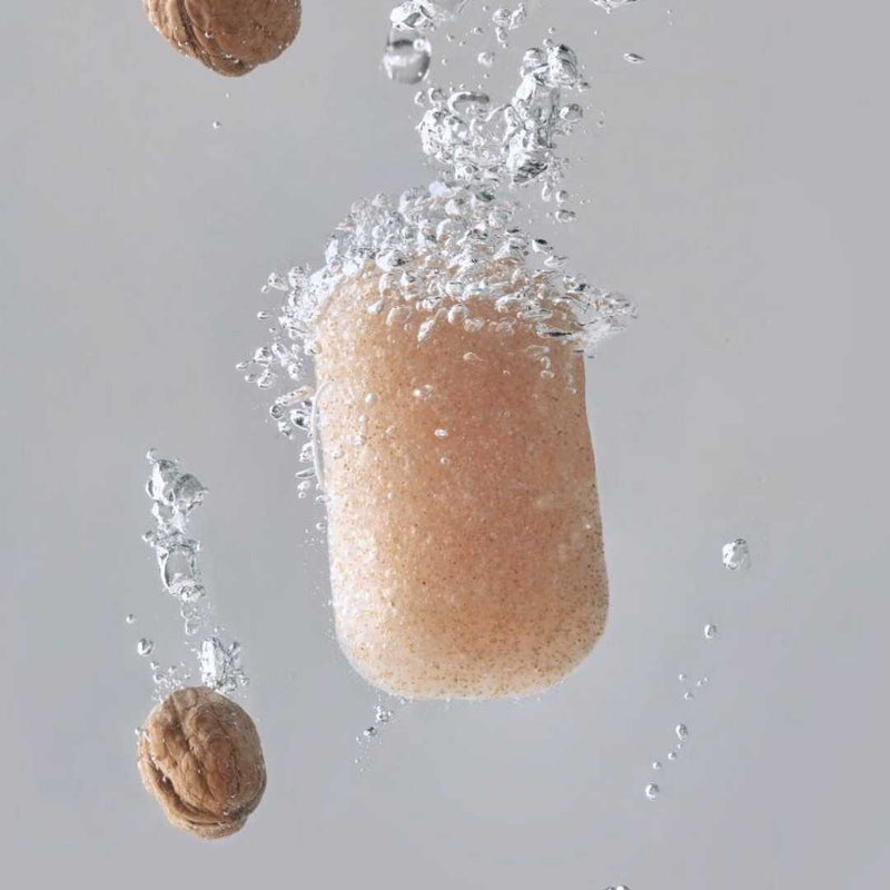Esponja konjac corporal exfoliante con nuez para piel suave