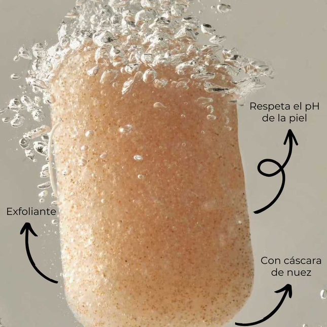 Esponja konjac corporal exfoliante con nuez para piel suave