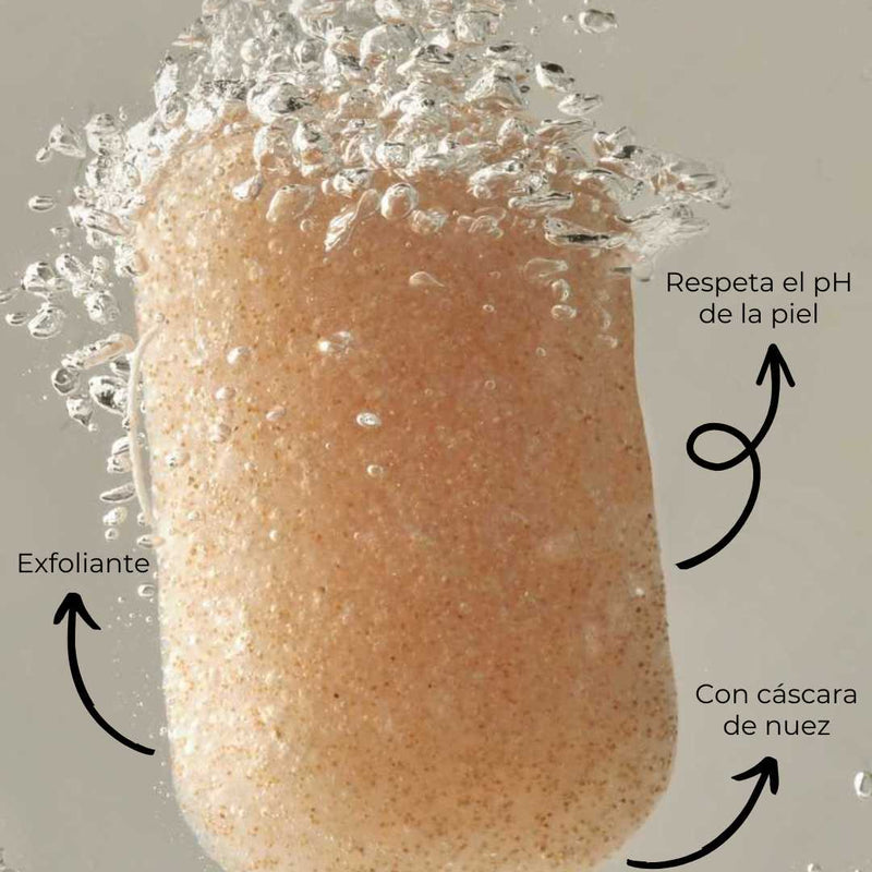 Esponja konjac corporal exfoliante con nuez para piel suave