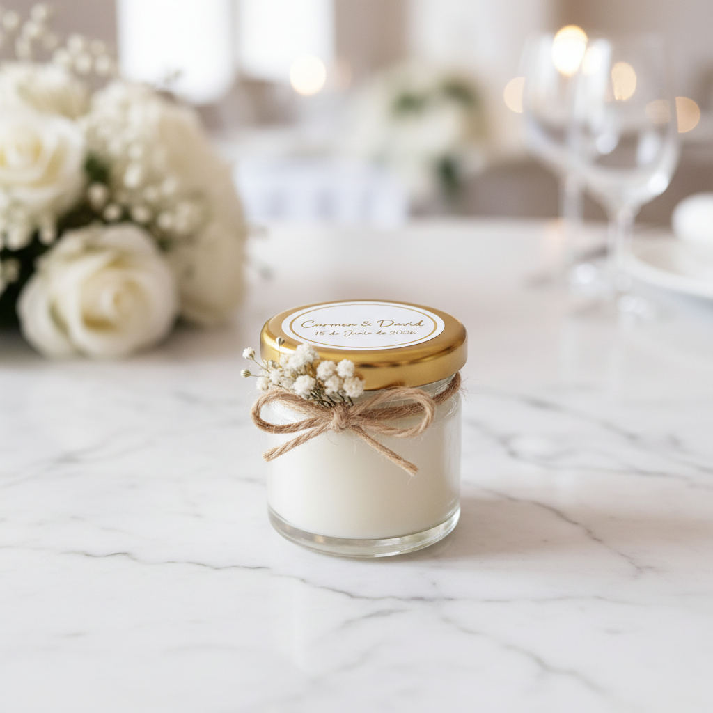 Mini Vela Personalizada para Bodas – Reserva tu Pedido