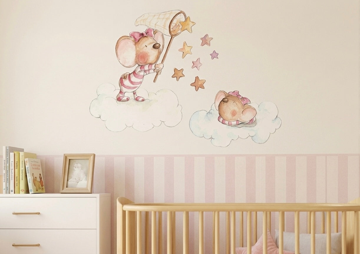 Vinilo decorativo infantil atrapando una estrella | niño