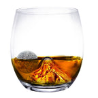Set of 2 Mountain Whiskey Glasses with Chilling Stones and Tongs