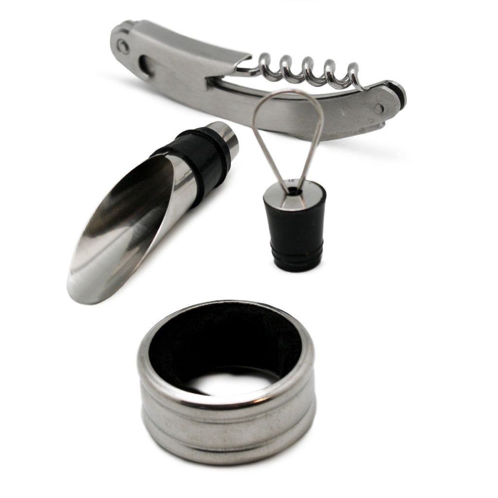 Wine Gift Set - Bottle Case with Corkscrew and Stopper