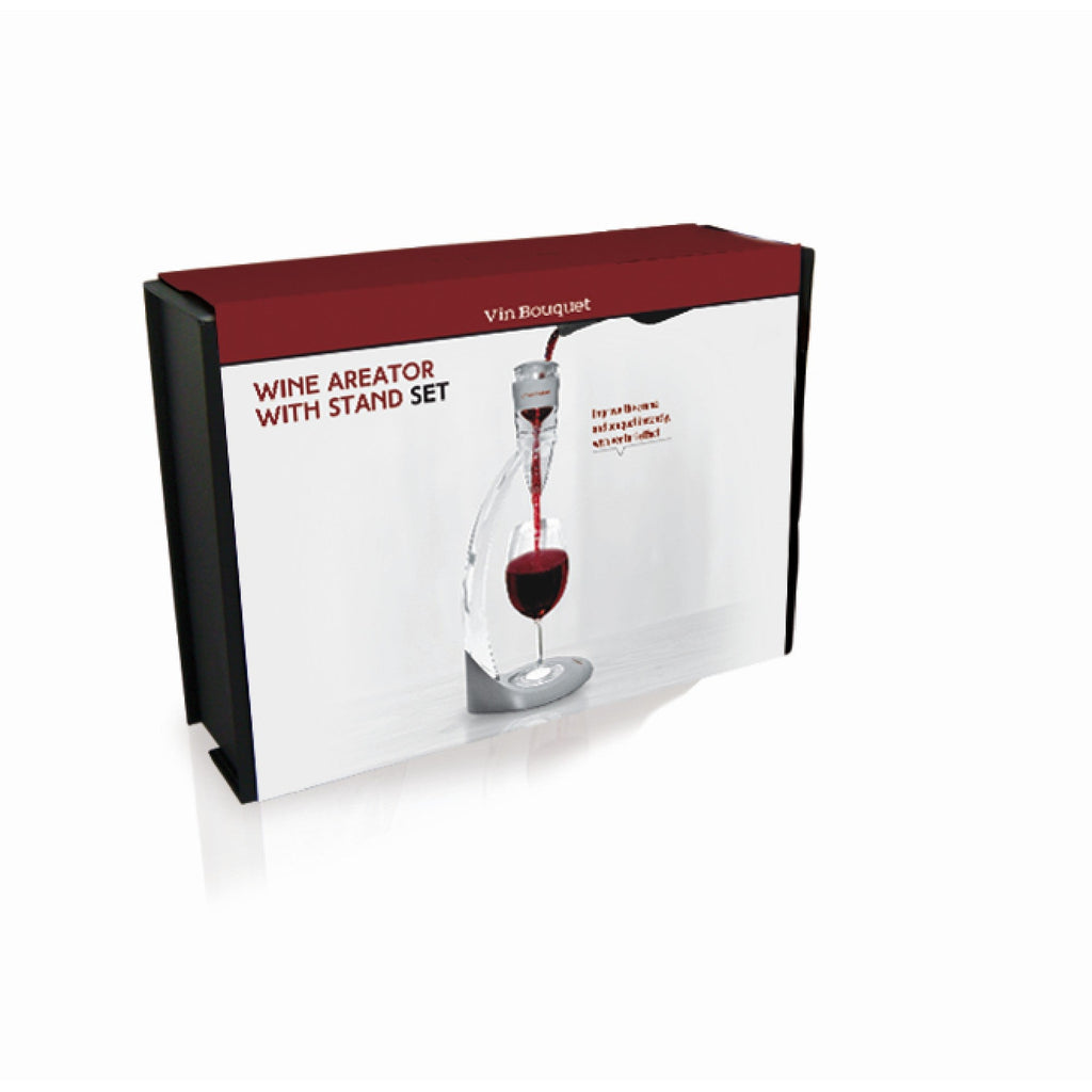 Set aireador de vino con peana