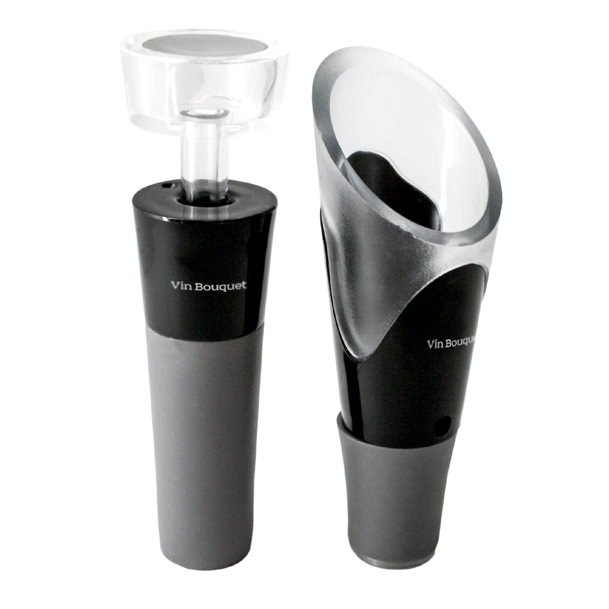 Pourer and vacuum stopper set