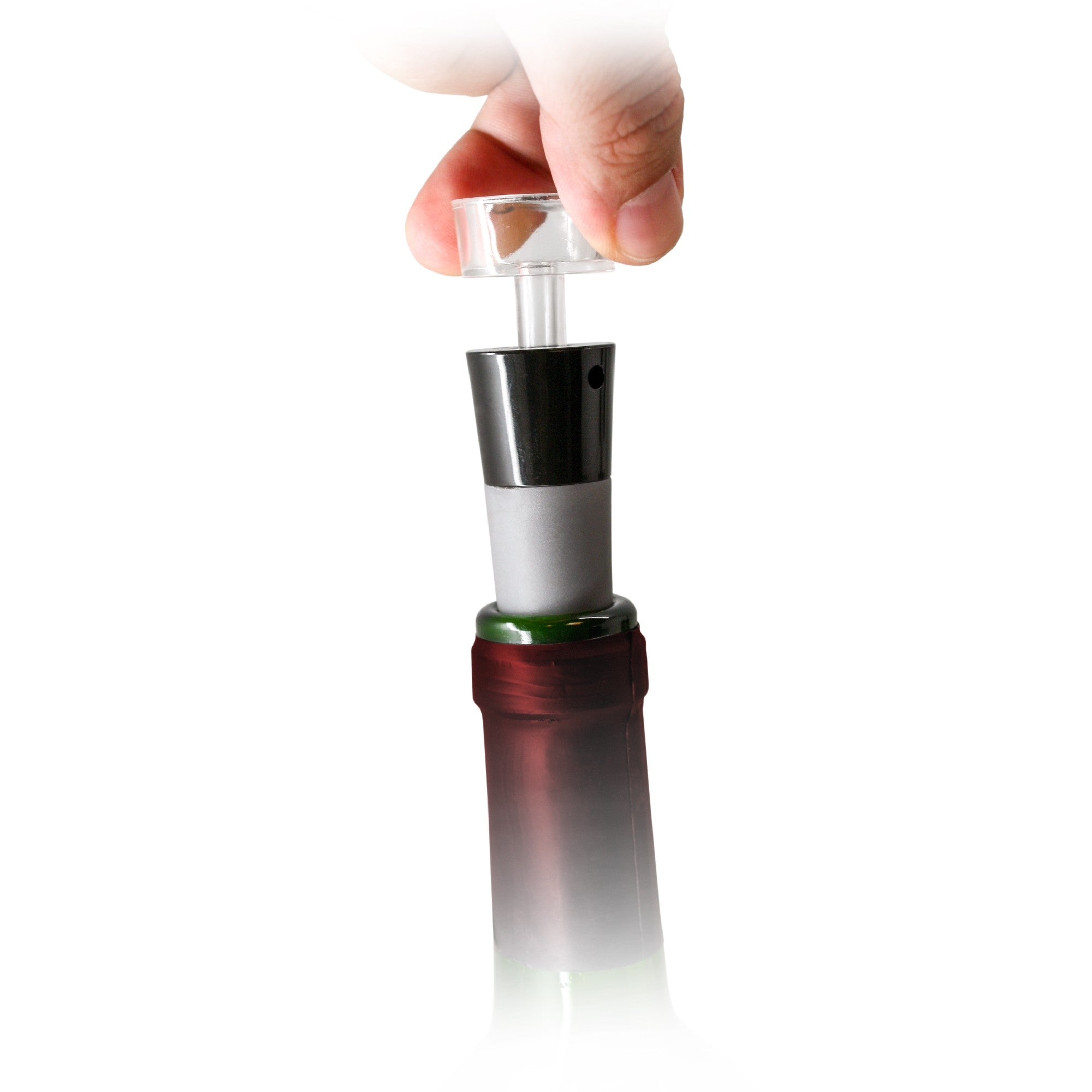 Pourer and vacuum stopper set