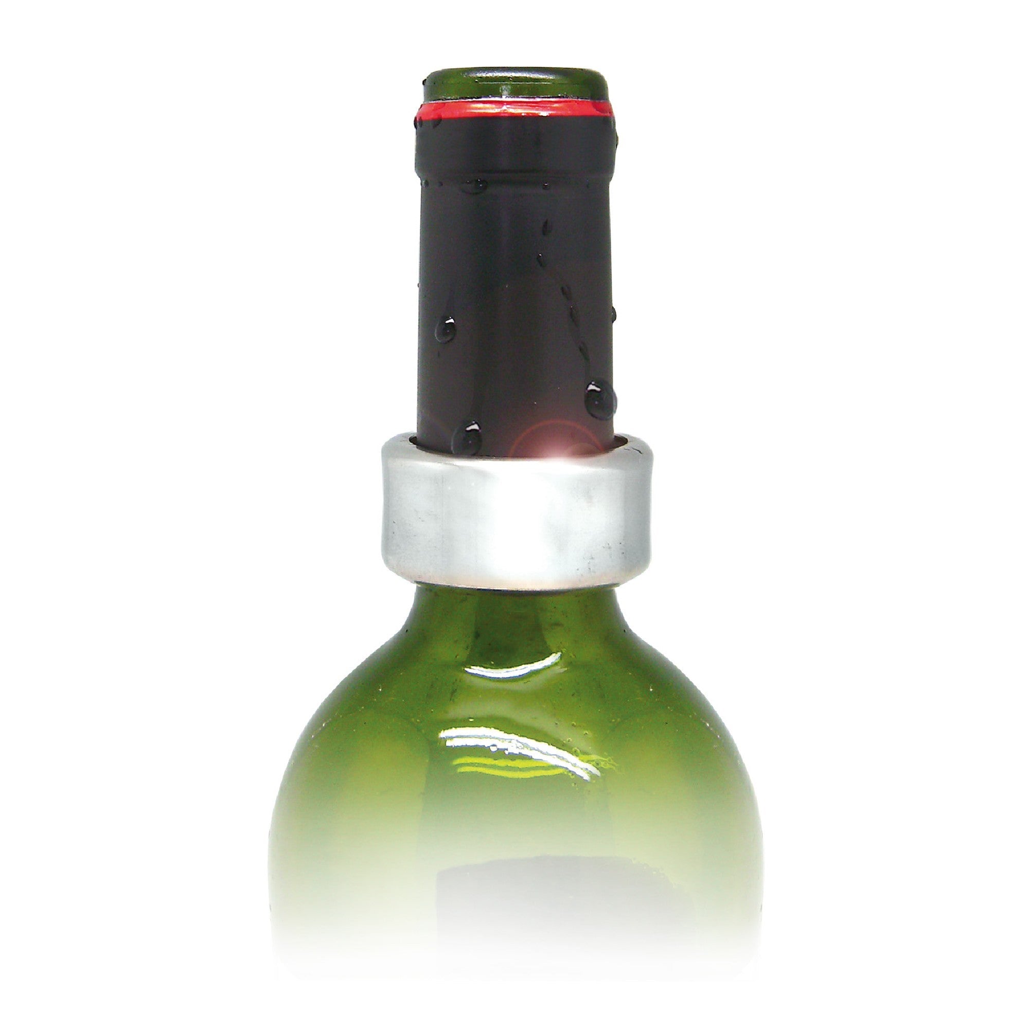 Silver Anti-Drip Wine Ring Set