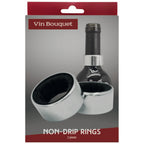 Silver Anti-Drip Wine Ring Set