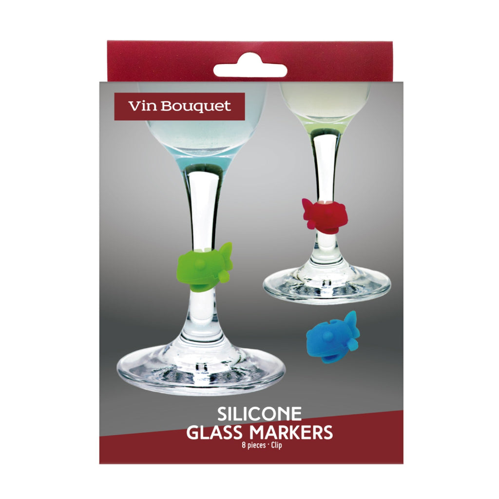 Set of 8 assorted silicone glass markers