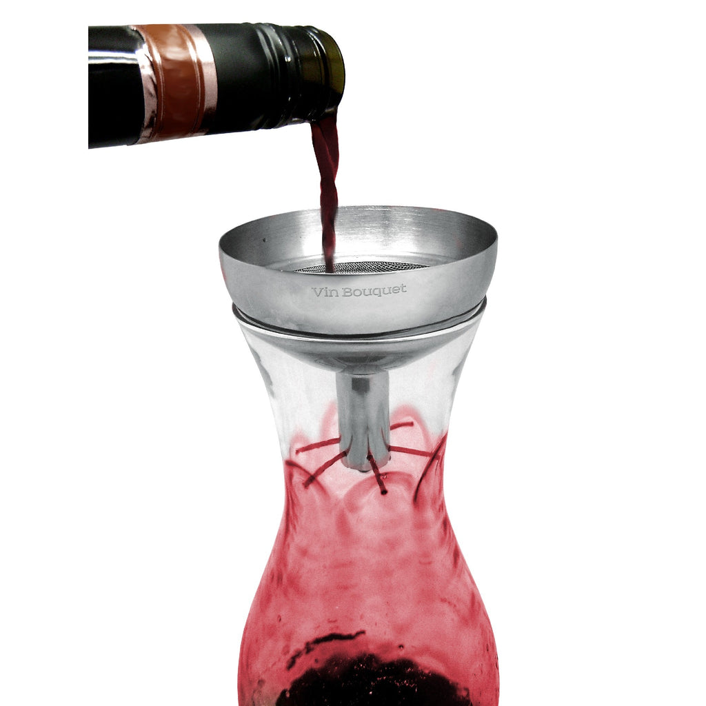 Funil decantador de vinho em aço inoxidável