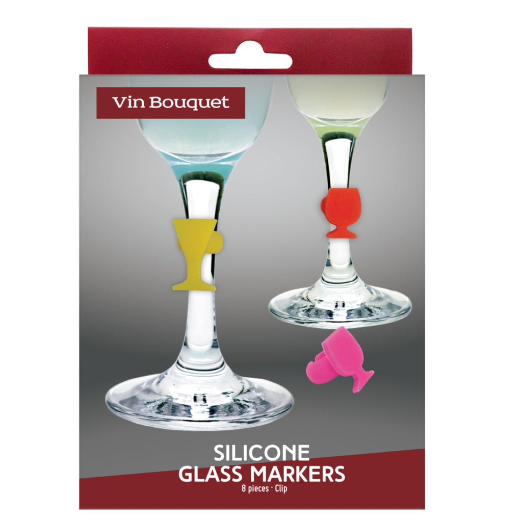 Set of 8 assorted silicone glass markers