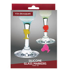 Set of 8 assorted silicone glass markers