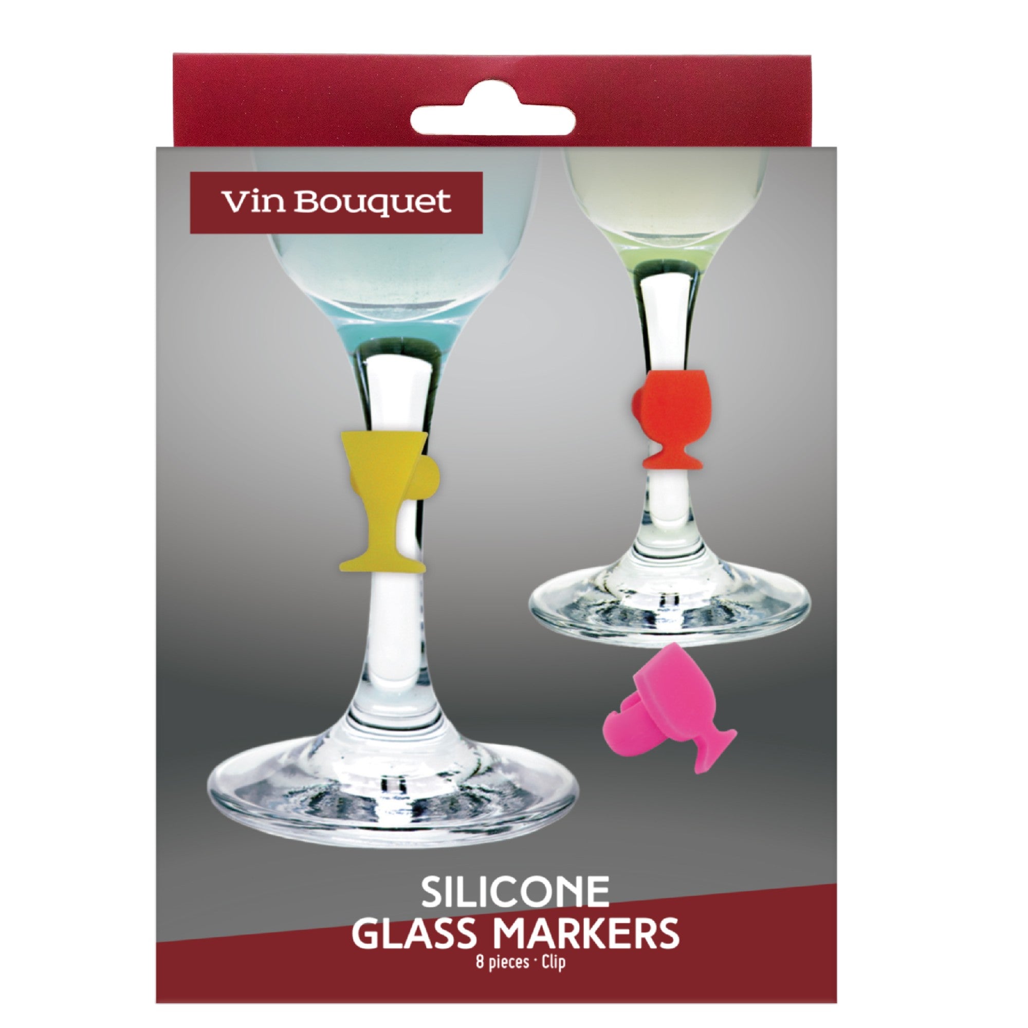 Set of 8 assorted silicone glass markers