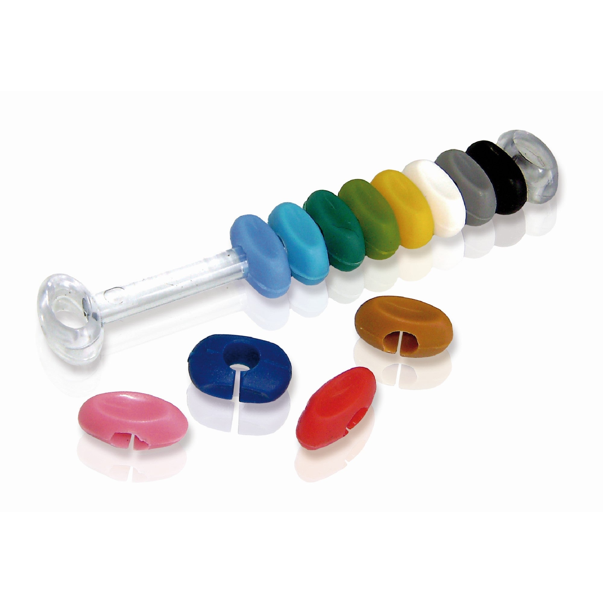 Set de 12 marcacopas de silicona multicolor con clip