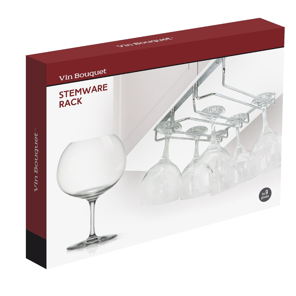 Soporte plateado para copas de vino de acero inoxidable