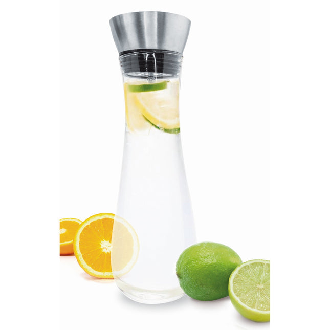 Jarra Cristal 1L con Tapa Acero Antigoteo