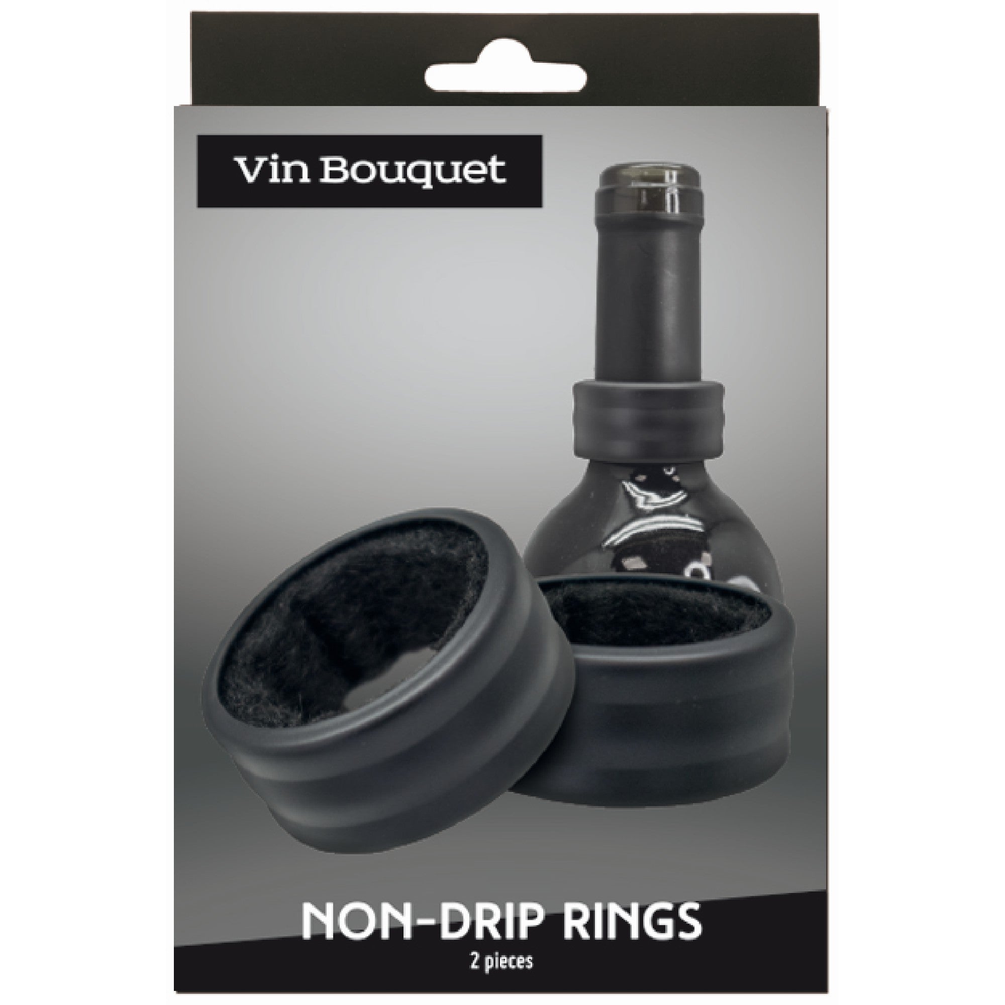 Black Drip Stop Rings for Wine