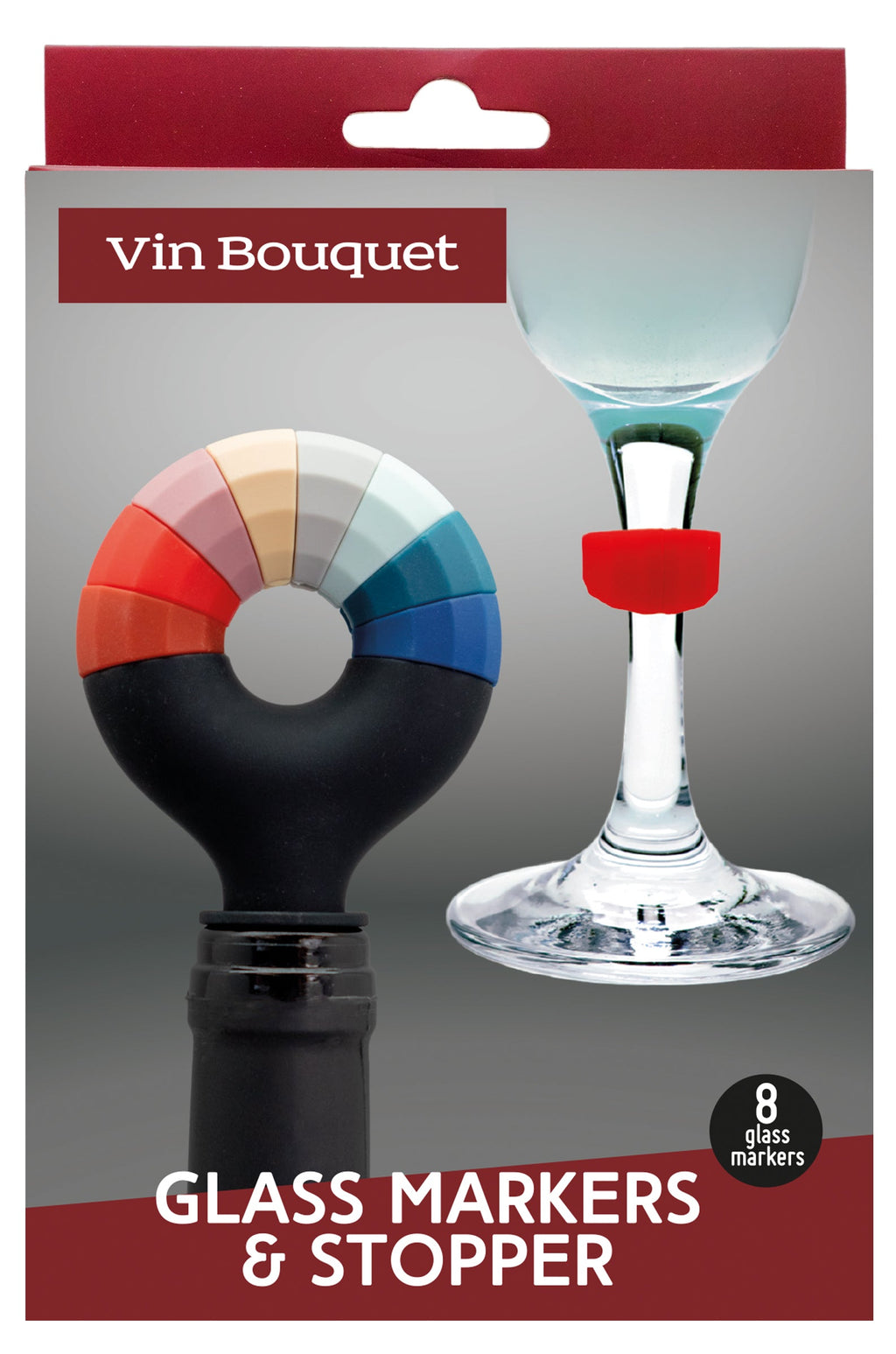 Bottle stopper with glass markers