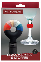 Bottle stopper with glass markers