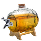 Dispensador de bebidas alcoólicas em forma de barril de vidro – 1 litro