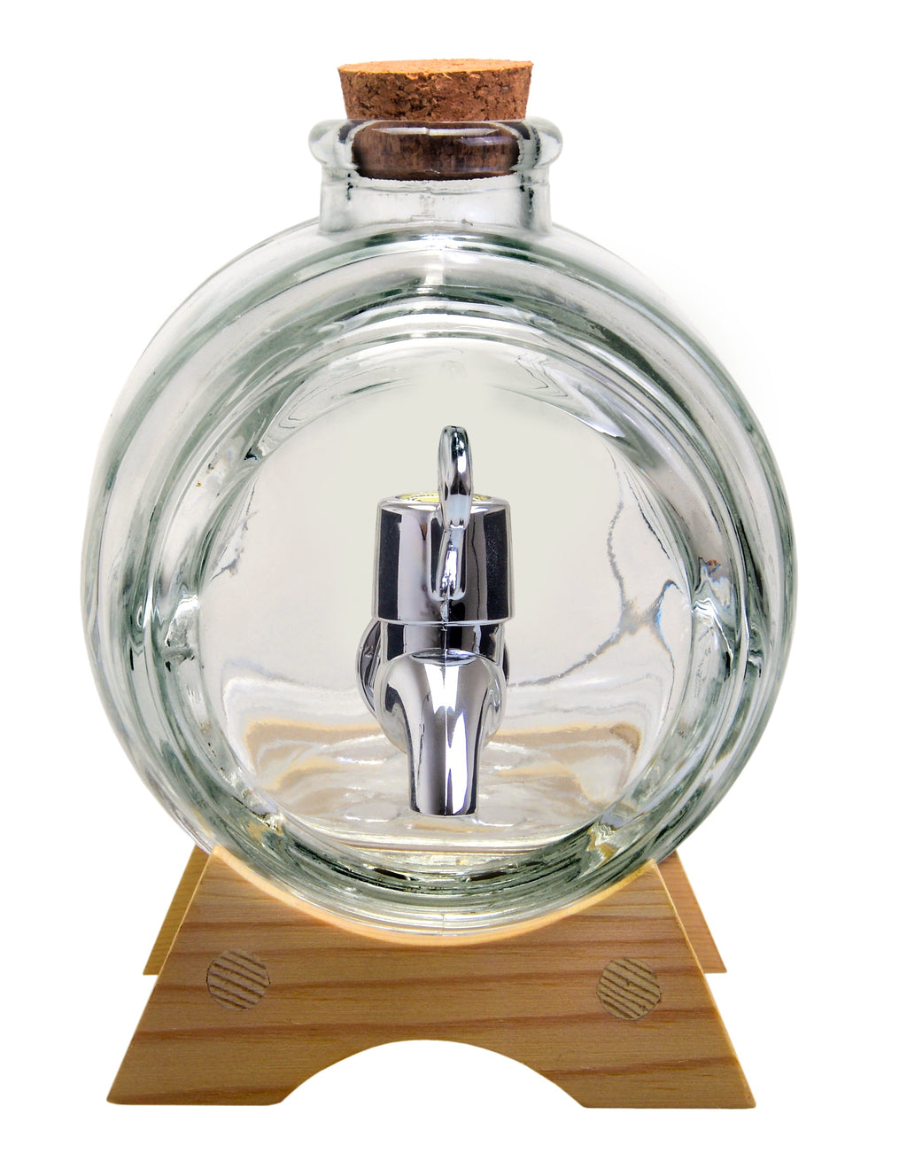 Dispensador de bebidas alcoólicas em forma de barril de vidro – 1 litro