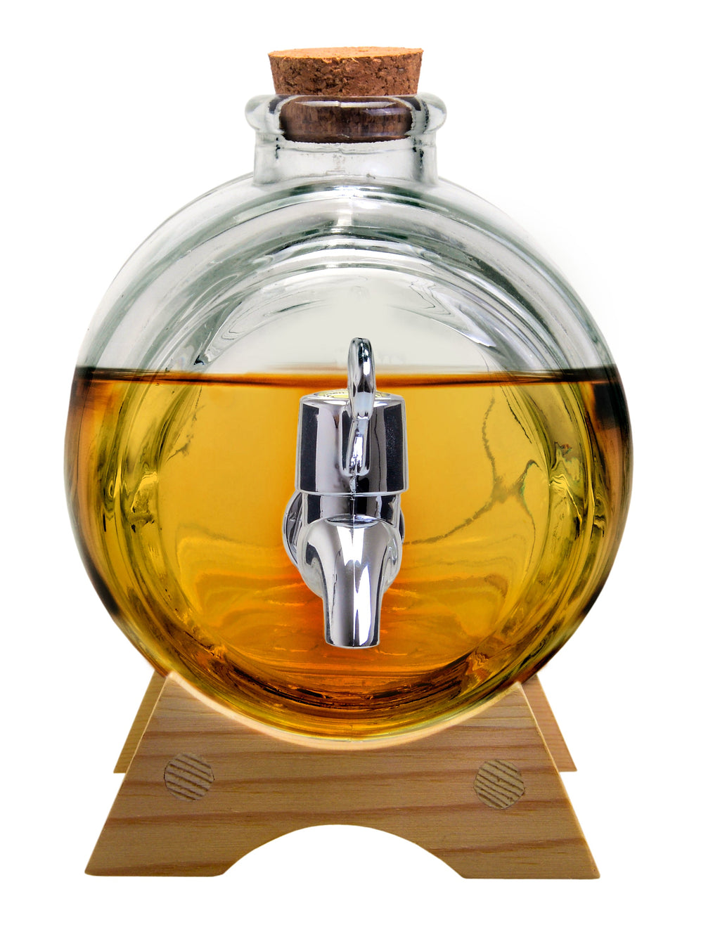 Dispensador de bebidas alcoólicas em forma de barril de vidro – 1 litro