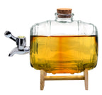 Dispensador de bebidas alcoólicas em forma de barril de vidro – 1 litro