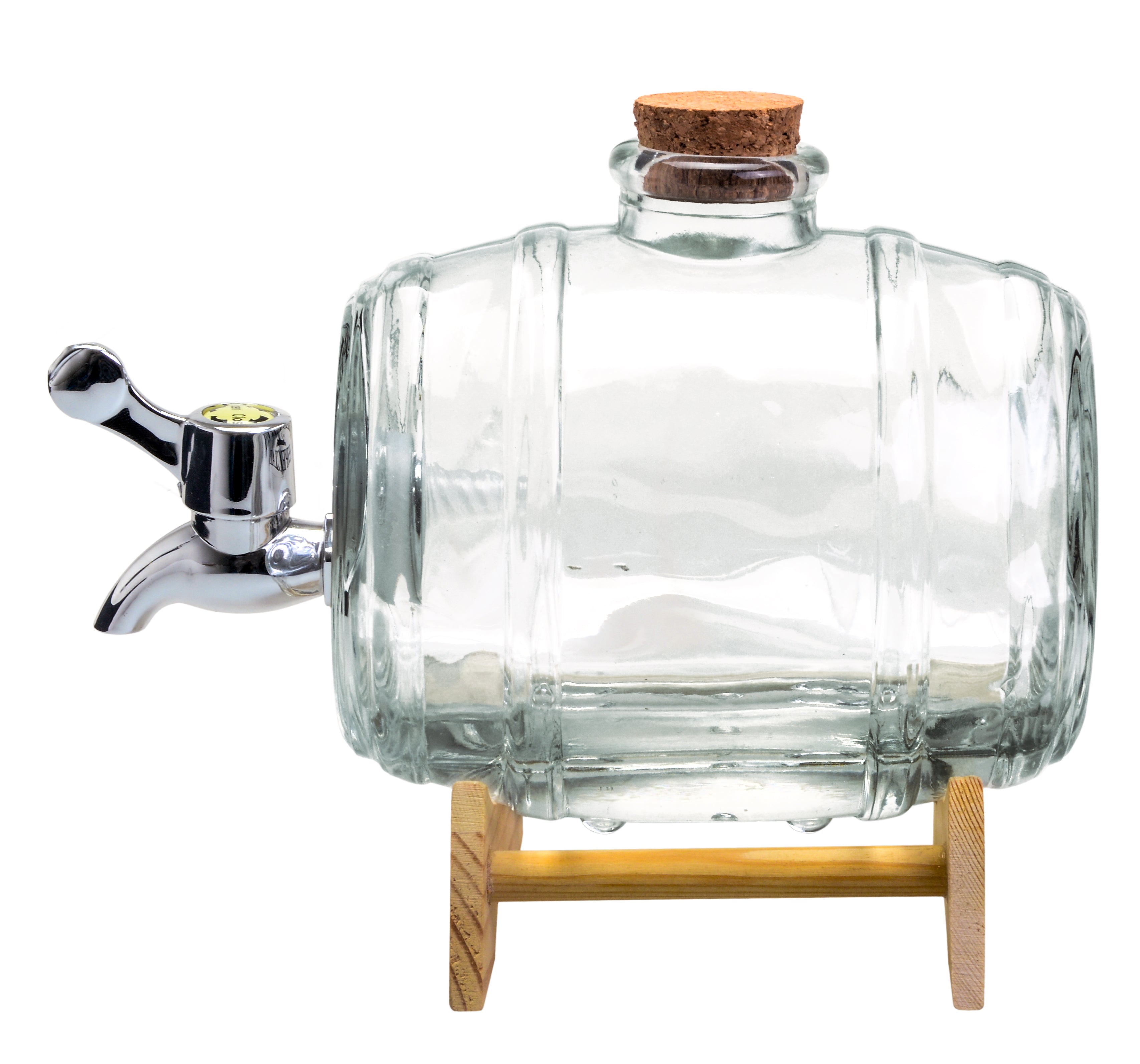 Dispensador de bebidas alcoólicas em forma de barril de vidro – 1 litro