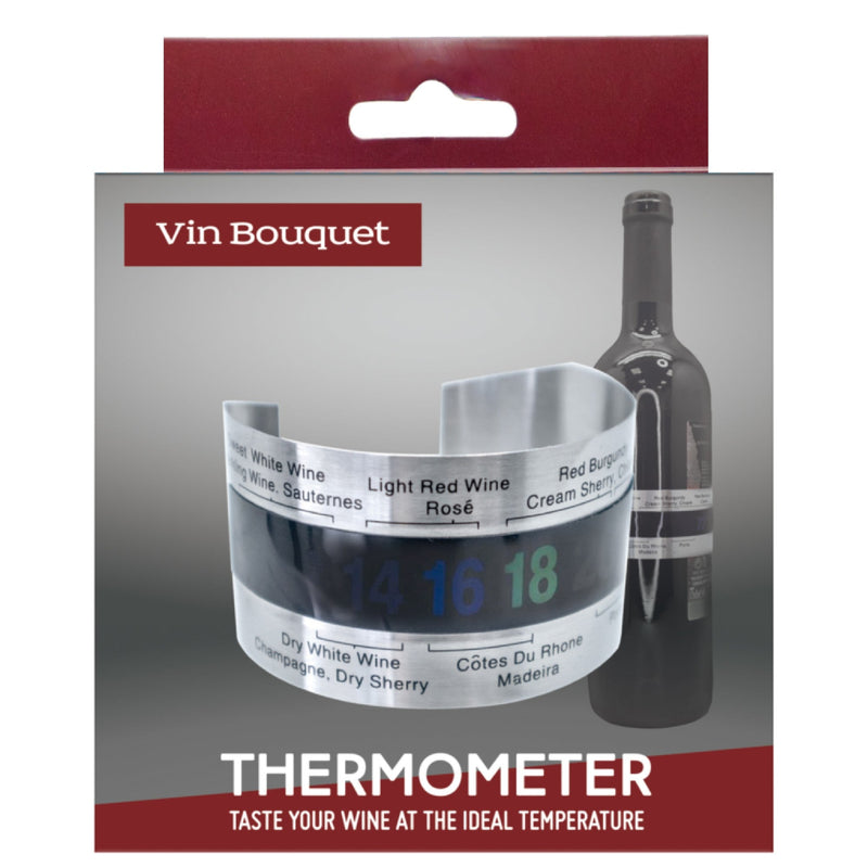 Termómetro analógico con guía para botellas de vino