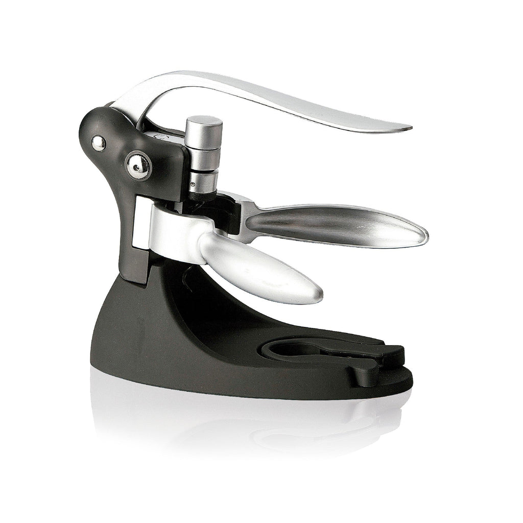 Lever corkscrew with base