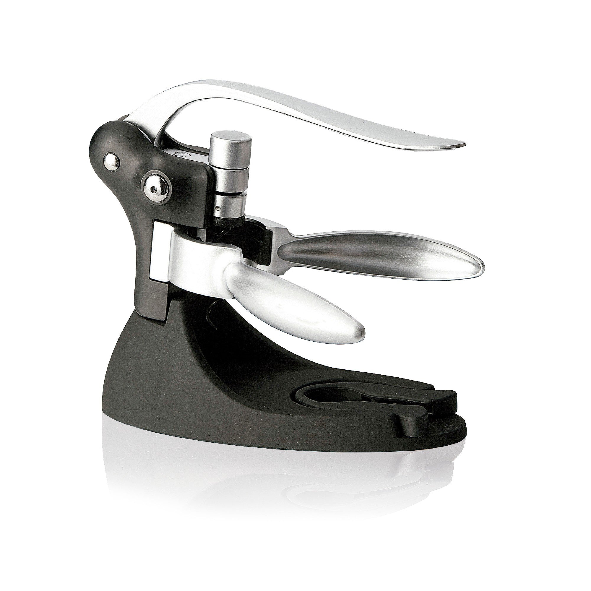 Lever corkscrew with base
