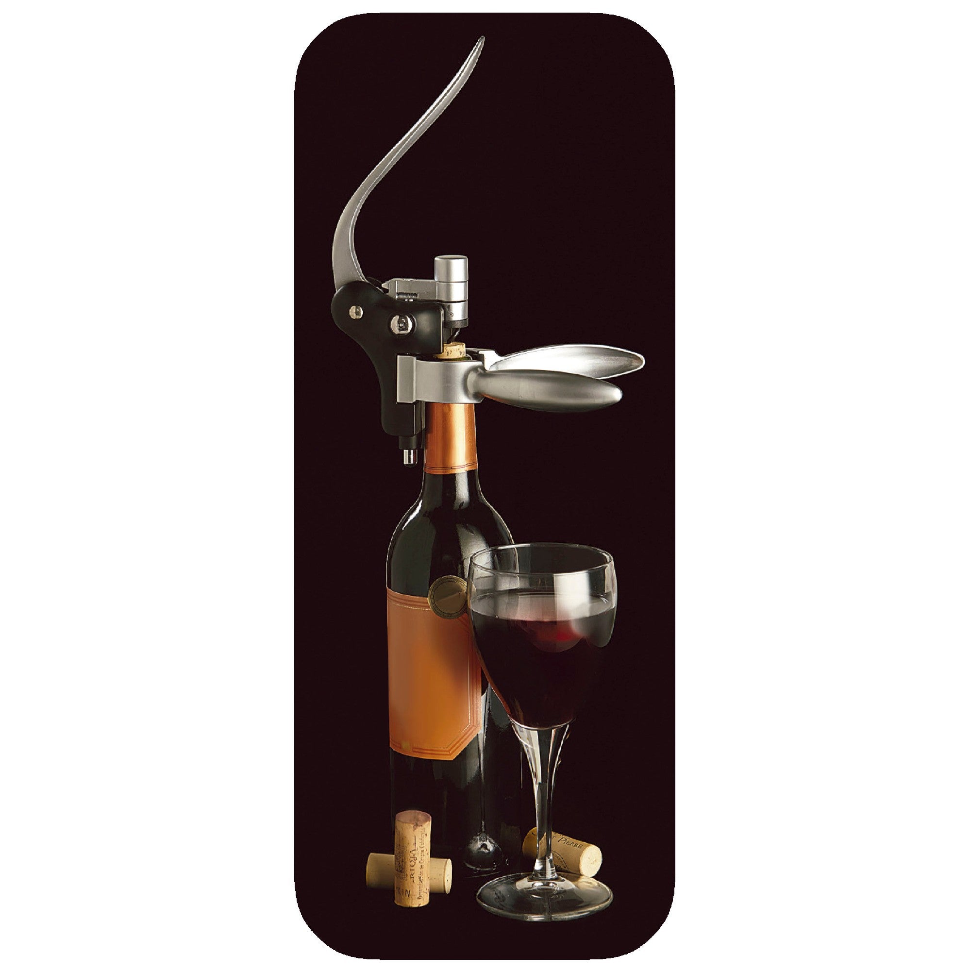 Lever corkscrew with base