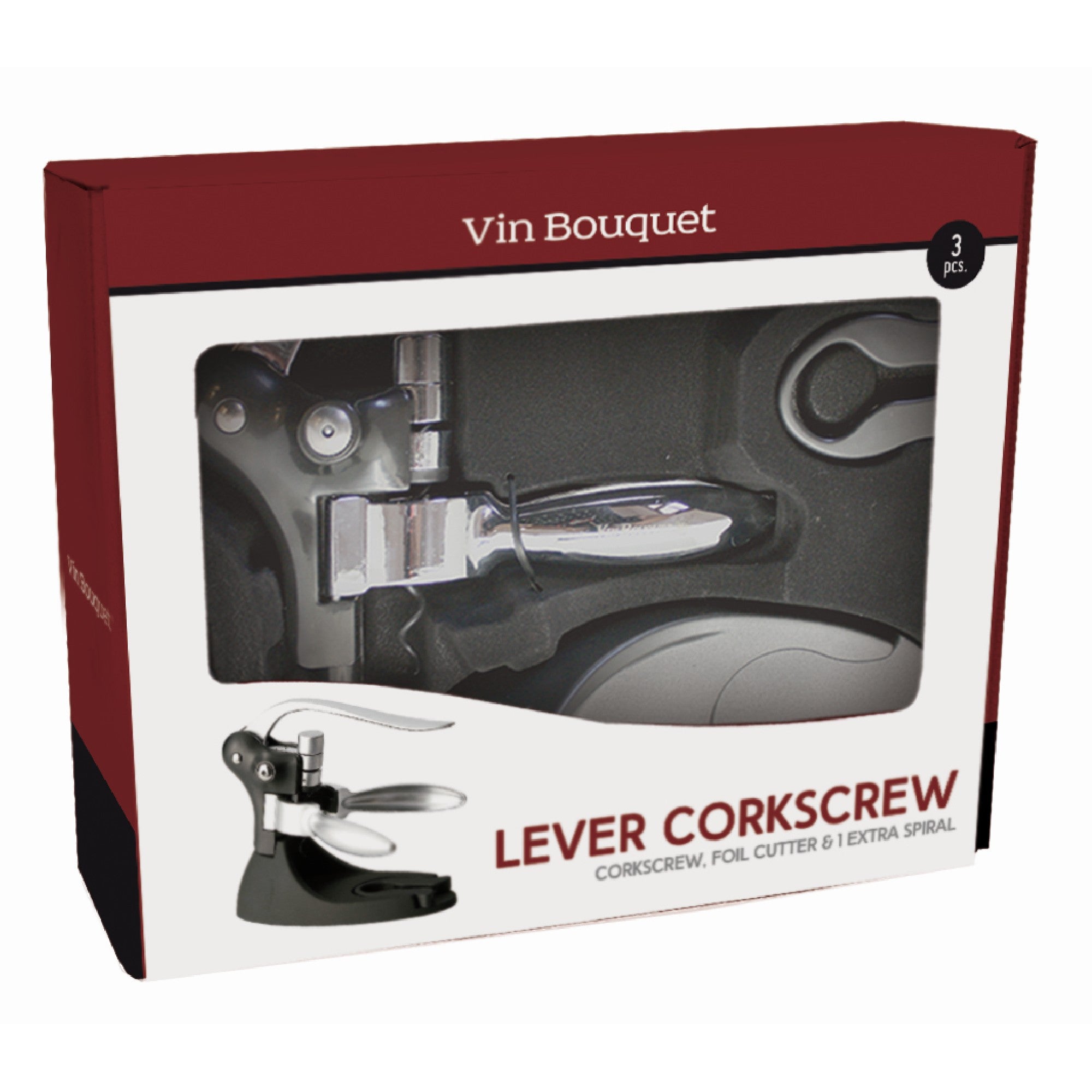 Lever corkscrew with base