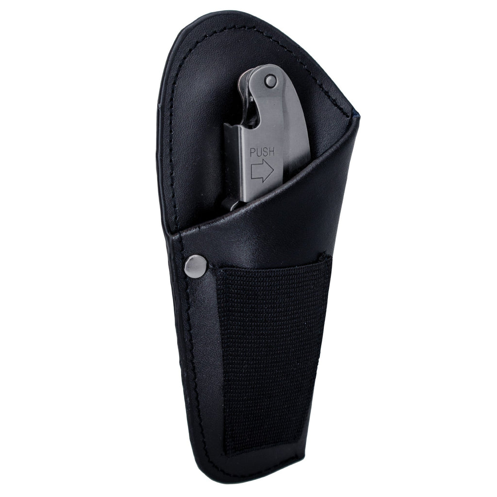 Leather corkscrew case with metal clip