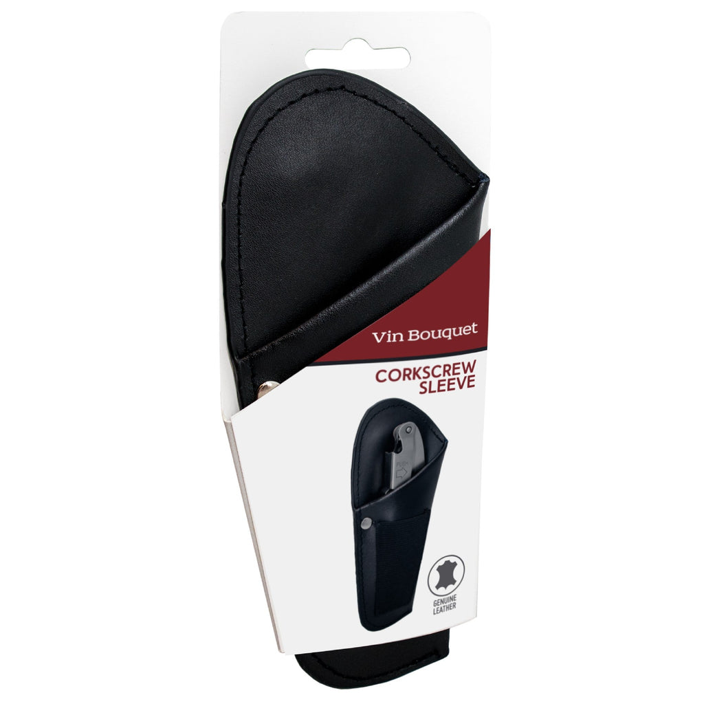 Leather corkscrew case with metal clip