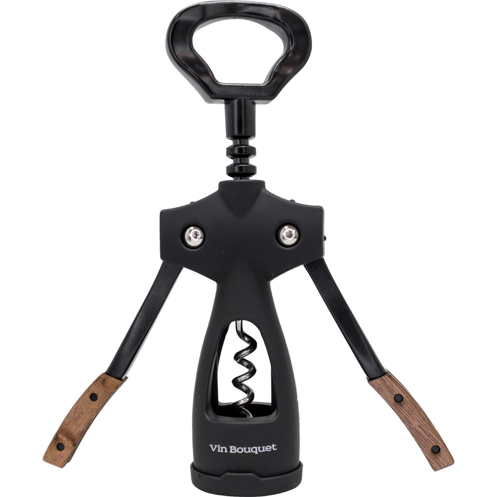 Winged corkscrew with wood handle