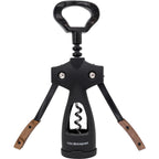 Winged corkscrew with wood handle