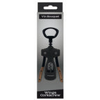 Winged corkscrew with wood handle