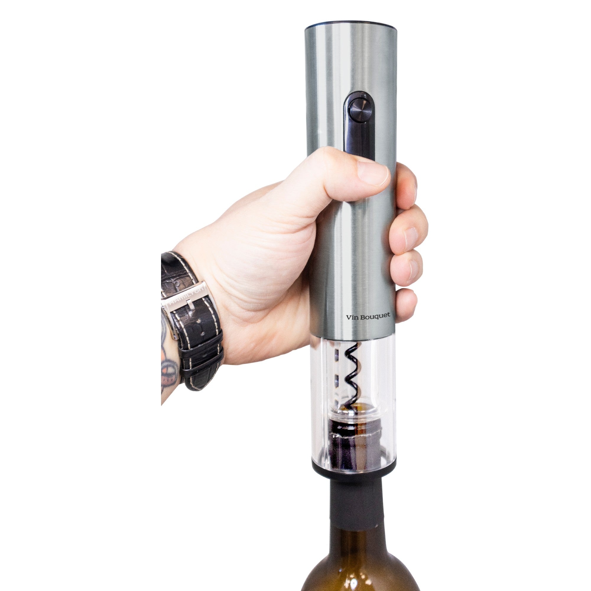 Automatic stainless steel electric corkscrew