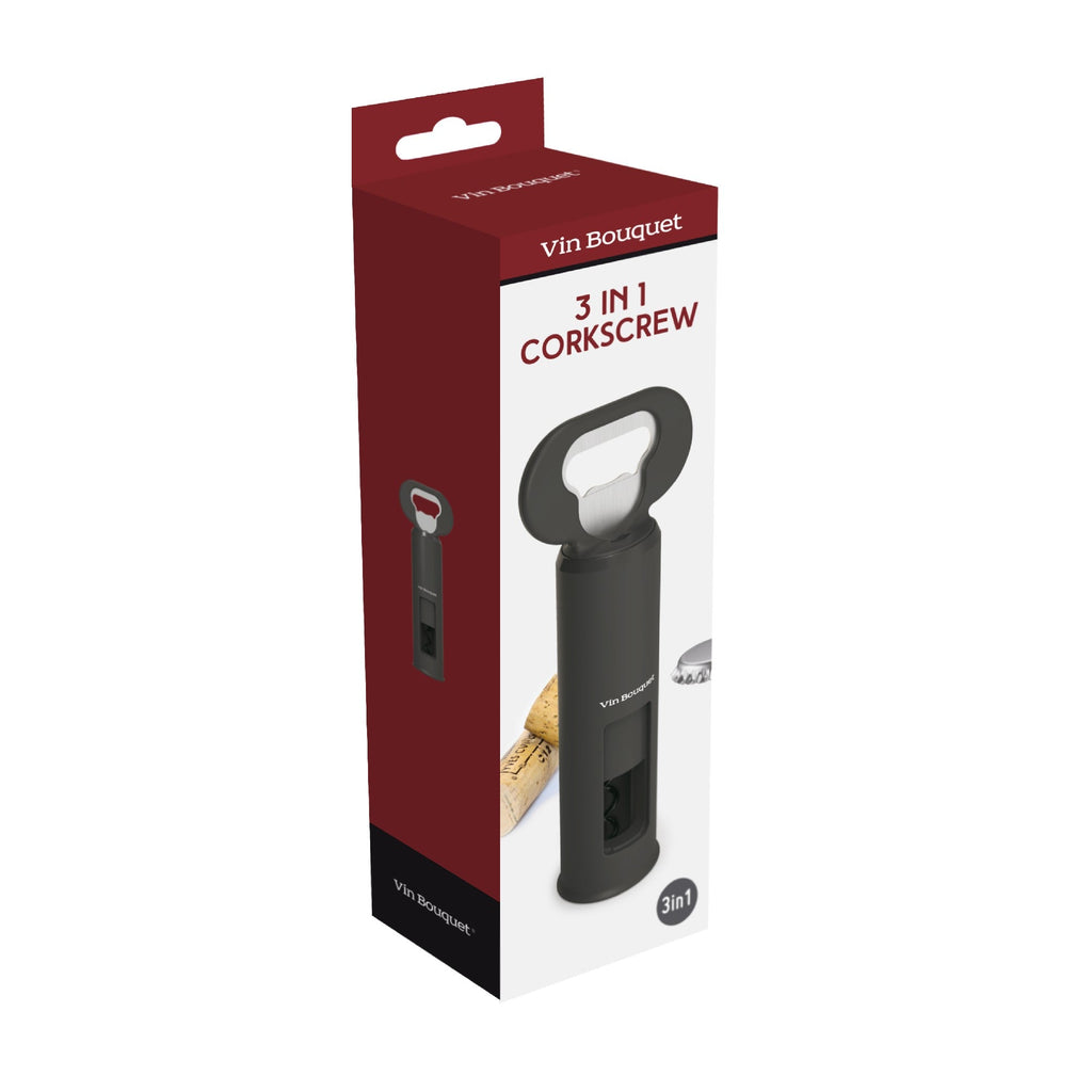 3-in-1 corkscrew and bottle opener