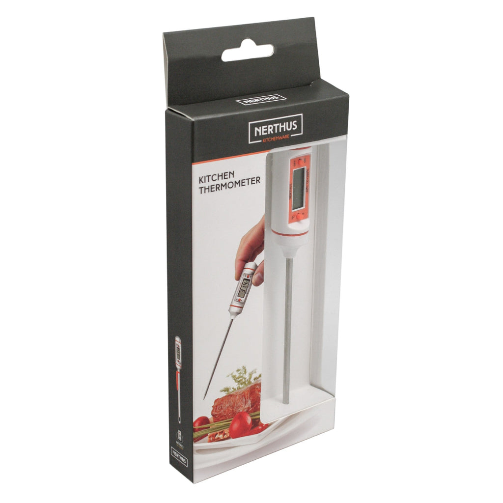 Termómetro digital com sonda para culinária e pastelaria.