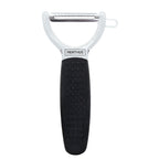 Kitchen peeler with smooth blade and non-slip handle