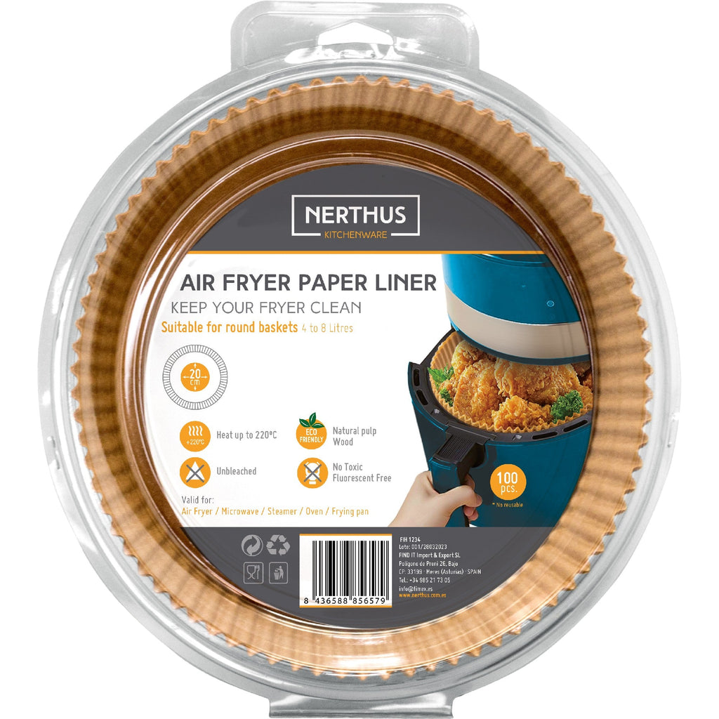 Round Air Fryer Paper Liner – 20x20 cm, 100 Pieces