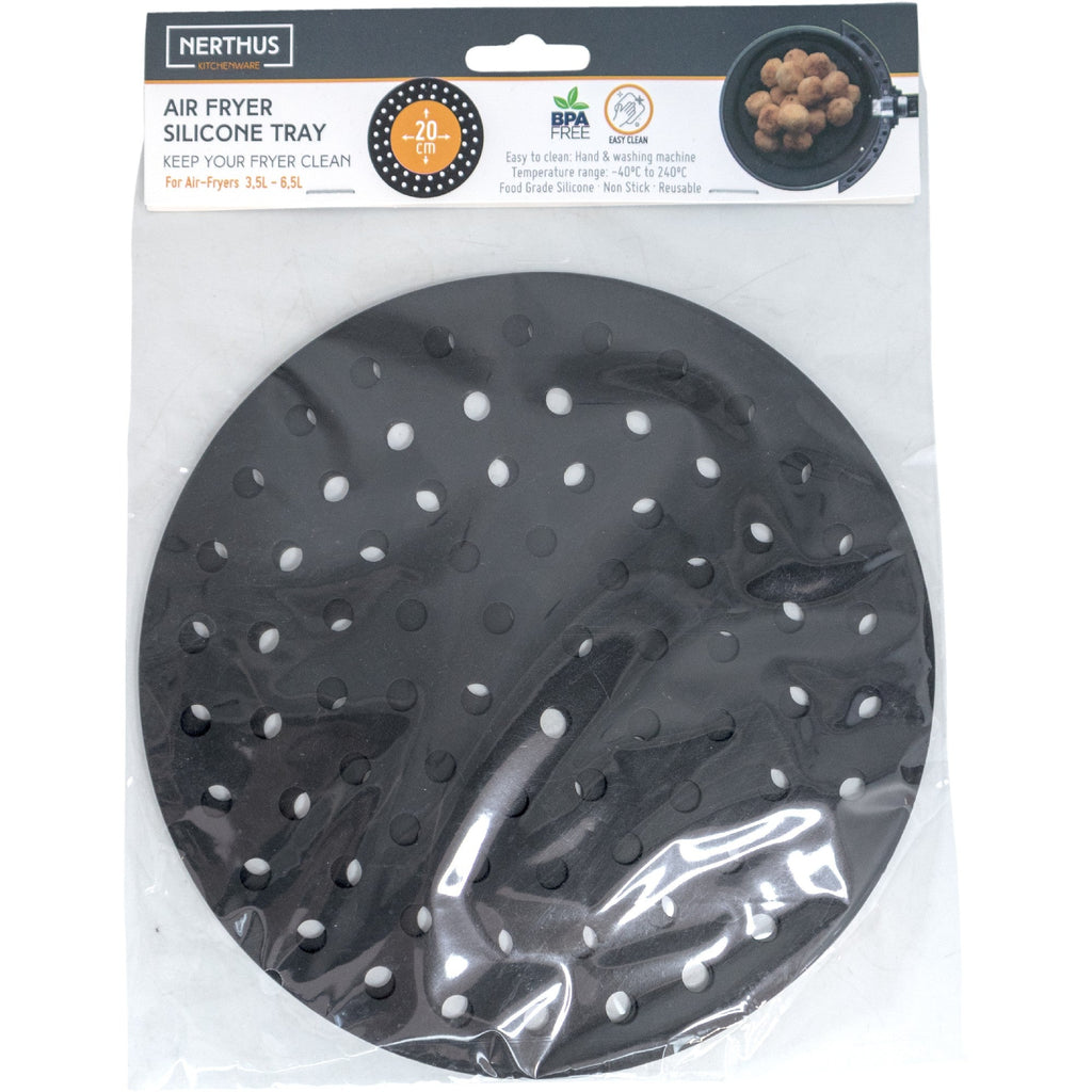 Perforated Silicone Air Fryer Basket - 20x20 cm