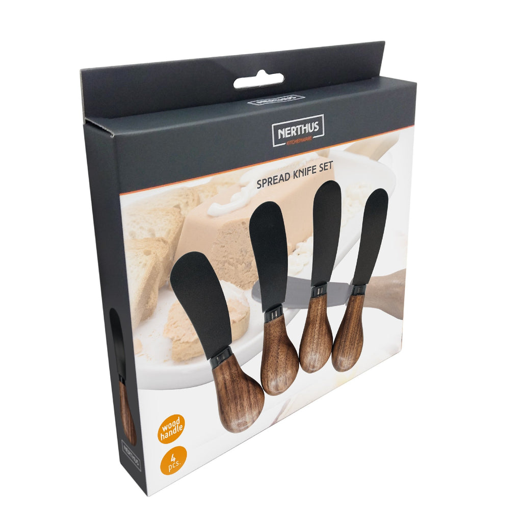Set cuchillos para untar mango madera elegantes