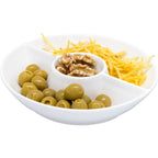 Round Triple Porcelain Snack Plate – Bowl Type