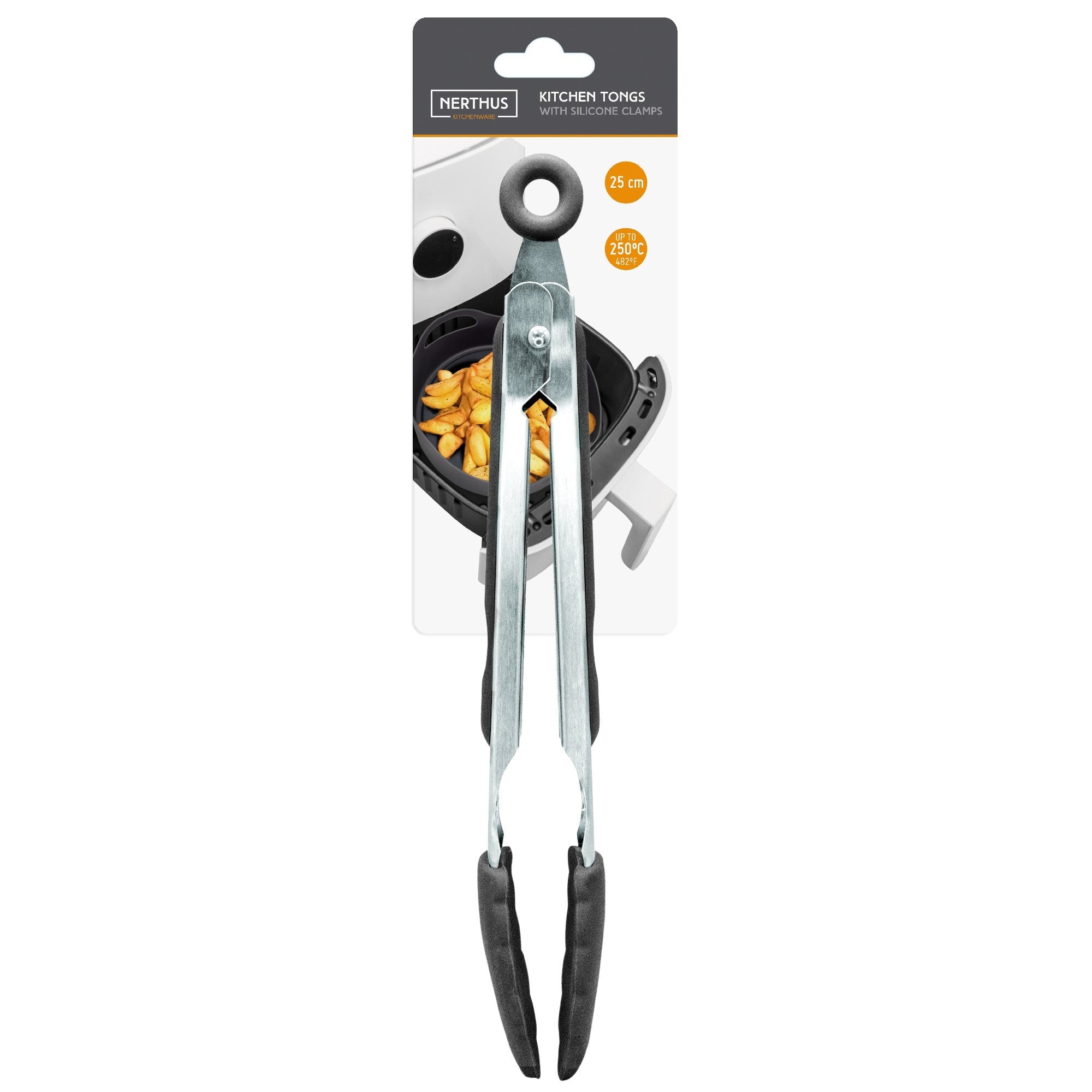 Stainless Steel Kitchen Tongs with Silicone Tips – 26 cm