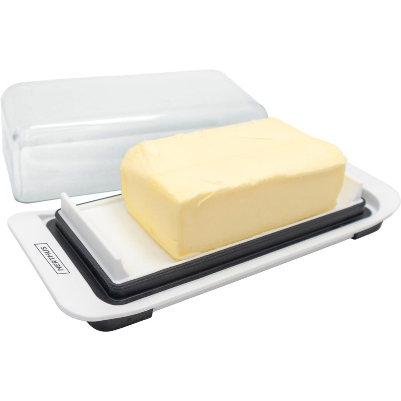 Mantequera con tapa transparente y base antideslizante