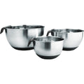Set de 3 bowls de acero inoxidable con asas y base antideslizante