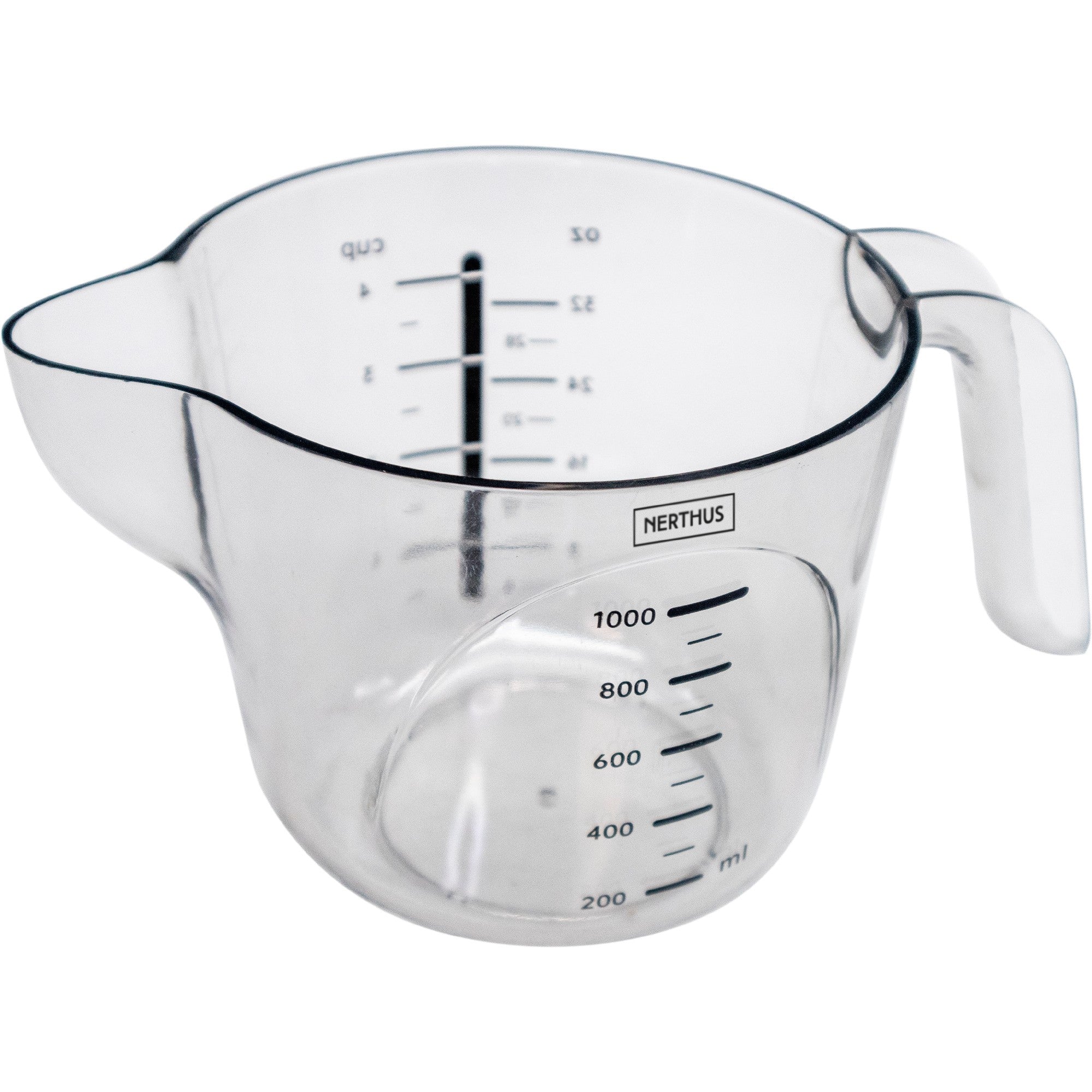 Jarra medidora transparente de 1 litro con medidas en ml y oz